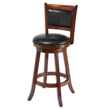 Load image into Gallery viewer, BACKED BARSTOOL - VINYL UPHOLSTERY &amp; RICH WOOD FRAME