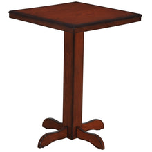 Load image into Gallery viewer, SQUARE PUB TABLE - SOLID WOOD PEDESTAL BASE - CARD GAMES