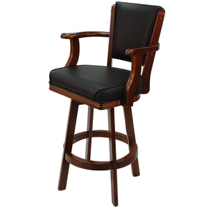 SWIVEL BARSTOOL WITH ARMS - SOLID WOOD | SWIVEL