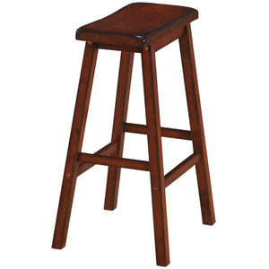 BACKLESS SADDLE BARSTOOL - SOLID WOOD - COMFY FOOTREST