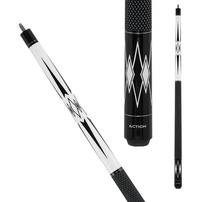 Action BW22 Black and White Pool Cue