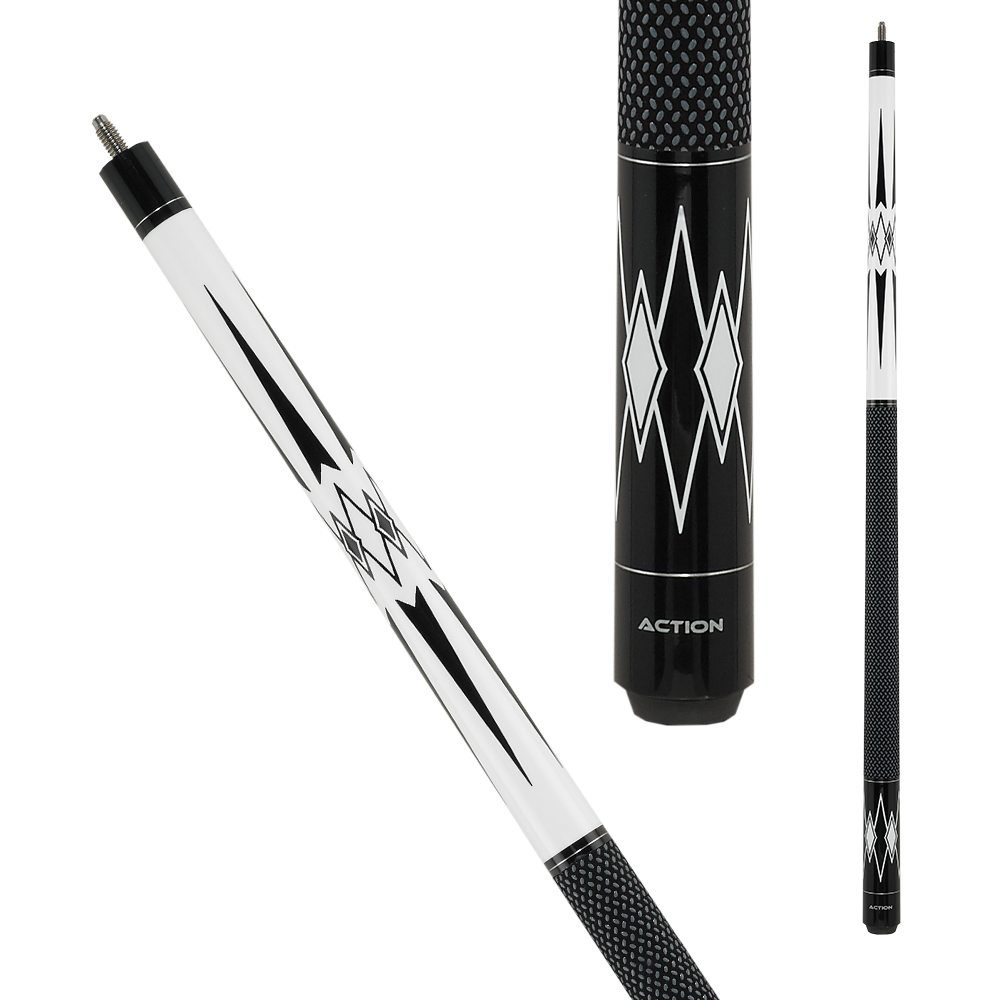 Action BW22 Black and White Pool Cue