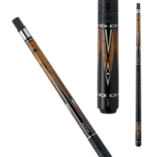 Load image into Gallery viewer, Griffin GR17 Pool Cue SKU: GR17 Shaft: 29&quot; AAA grade Canadian hard rock maple, 13&quot; pro taper, brass insert Collar: Stainless steel collar with two thin silver rings sandwiching a white and black Acrylite checkered ring Joint: Piloted stainless steel 5/16 18 pin