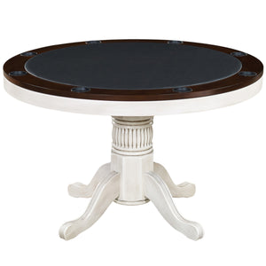 48" 2-IN-1 GAMING TABLE - ROUND PADDED VINYL PLAYING SURFACE with DINING TOP & STORAGE