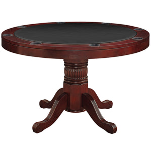 48" 2-IN-1 GAMING TABLE - ROUND PADDED VINYL PLAYING SURFACE with DINING TOP & STORAGE