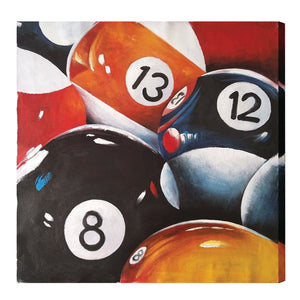 OIL PAINTING ON CANVAS - 8, 12, & 13 BALLS