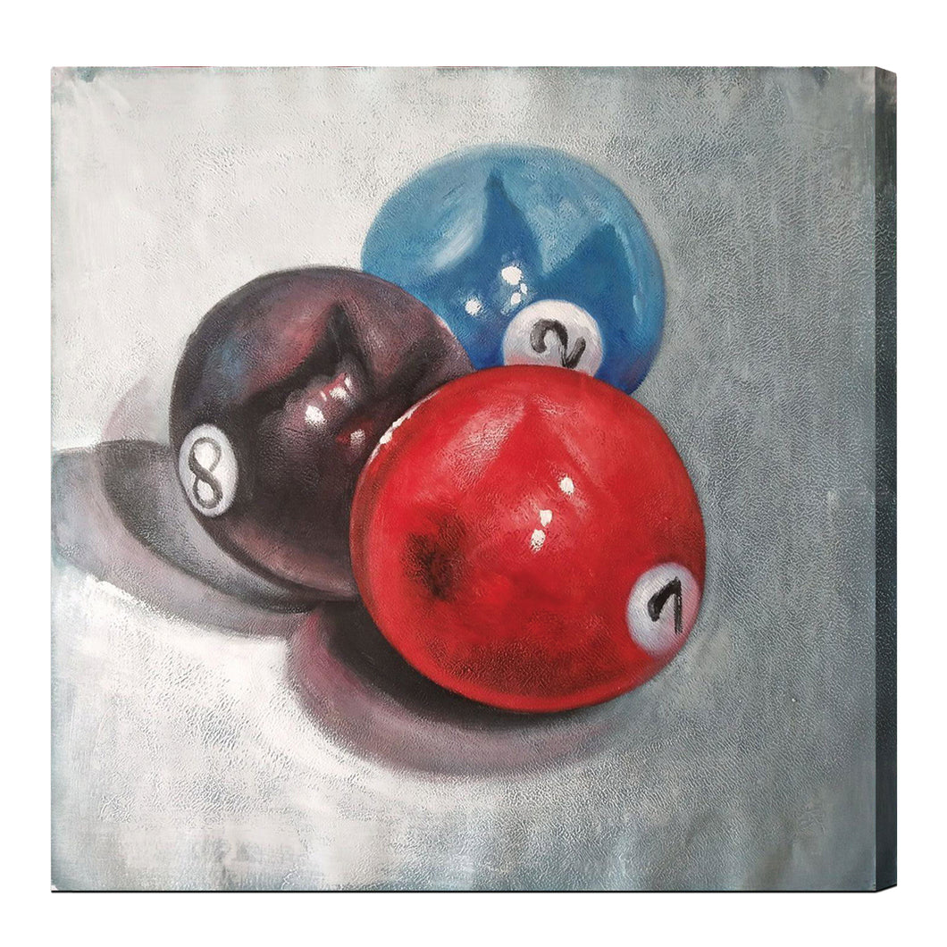 OIL PAINTING ON CANVAS - 2, 7 & 8 BALLS