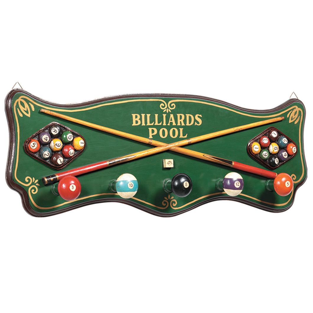 PUB SIGN-BILLIARDS COAT RACK