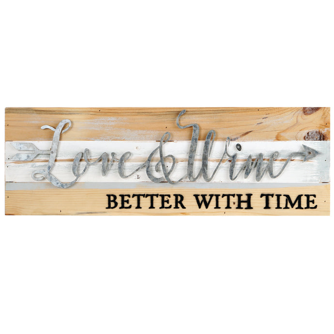 LOVE & WINE BETTER WITH TIME SIGN