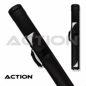 Action ACZ22 2x2 Hard Cue Case SKU: ACZ22 Size : 2 butts and 2 shafts Type : Hard Shape : Oval Material : Vinyl Color / Design Description : Multiple colors available Top Closure : Zipper Number of Pockets : 2 Longest Pocket Length : 15" Total Length : 34.5" Longest Shaft : 31" Top Carrying Handle : None Side Carrying Handle : Yes Shoulder Strap : Backpack Straps