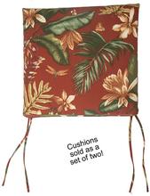 Load image into Gallery viewer, SET OF TWO TIKI BARSTOOL CUSHIONS - BURGUNDY