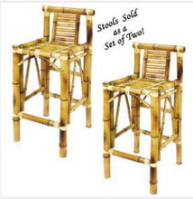Load image into Gallery viewer, SET OF TWO BAMBOO TIKI BAR STOOLS