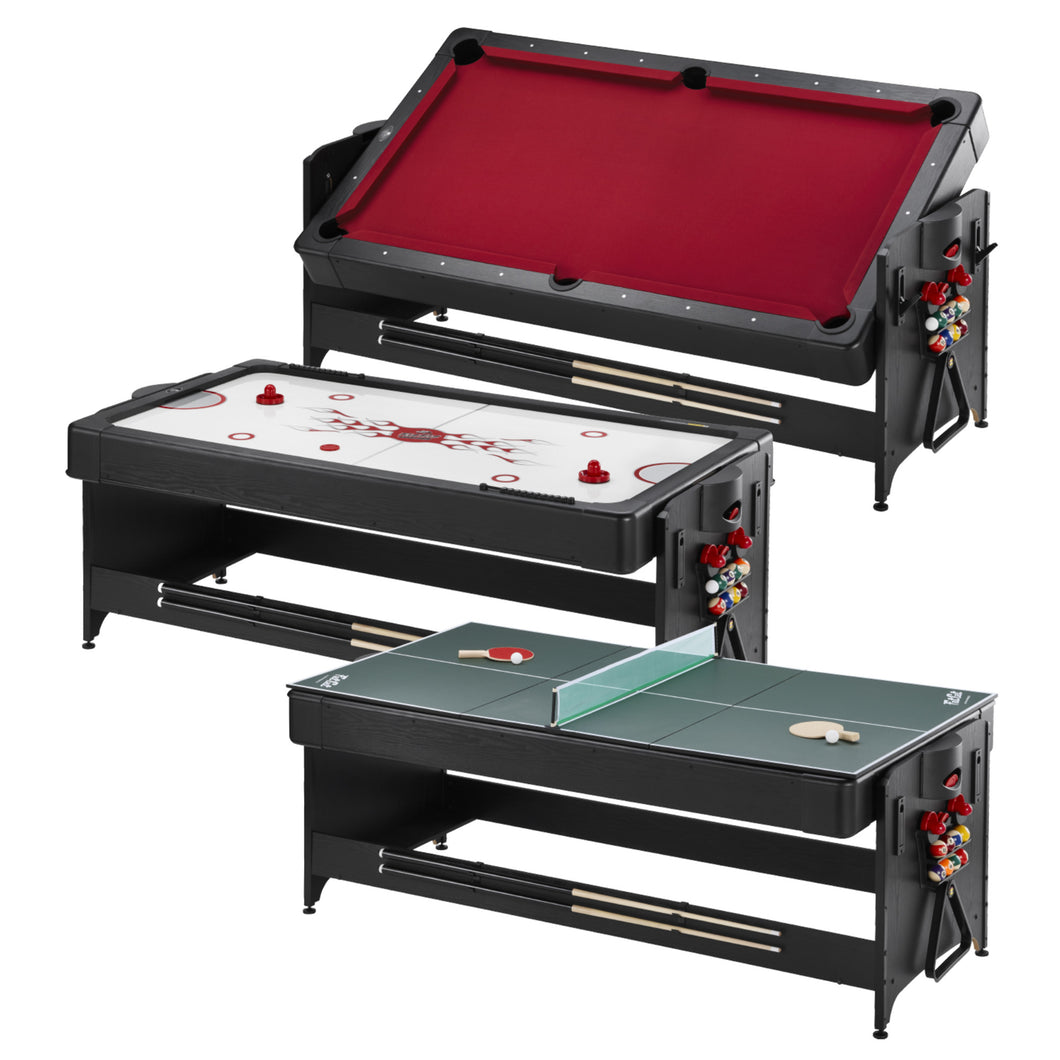 Fat Cat Original 3-in-1 7' Pockey Multi-Game Table Burgundy